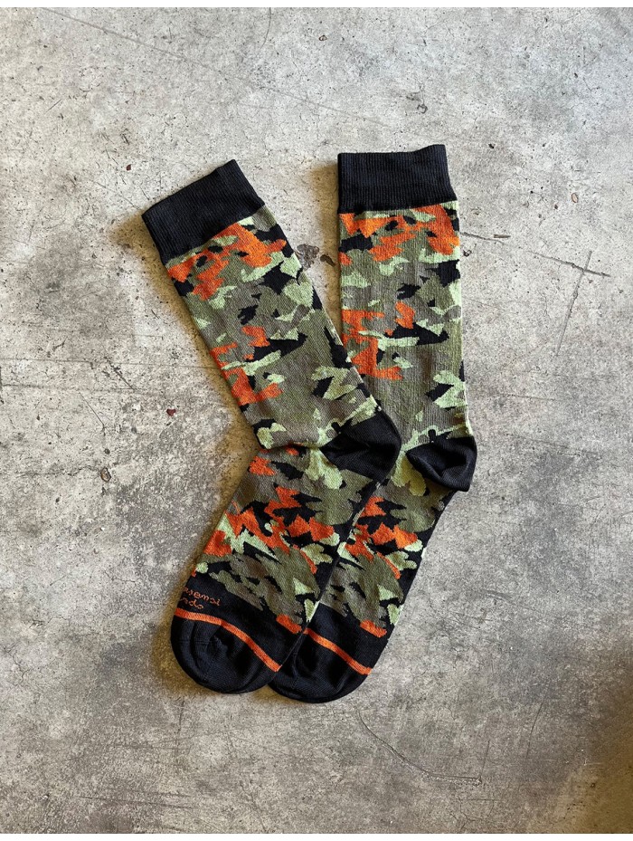 CALCETINES DEARMEN FADRÍ CAMUFLAJE KHAKIS/NARANJA