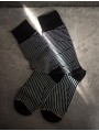 CALCETINES DEARMEN SHIBUYA RAYAS BLANCO/NEGRO